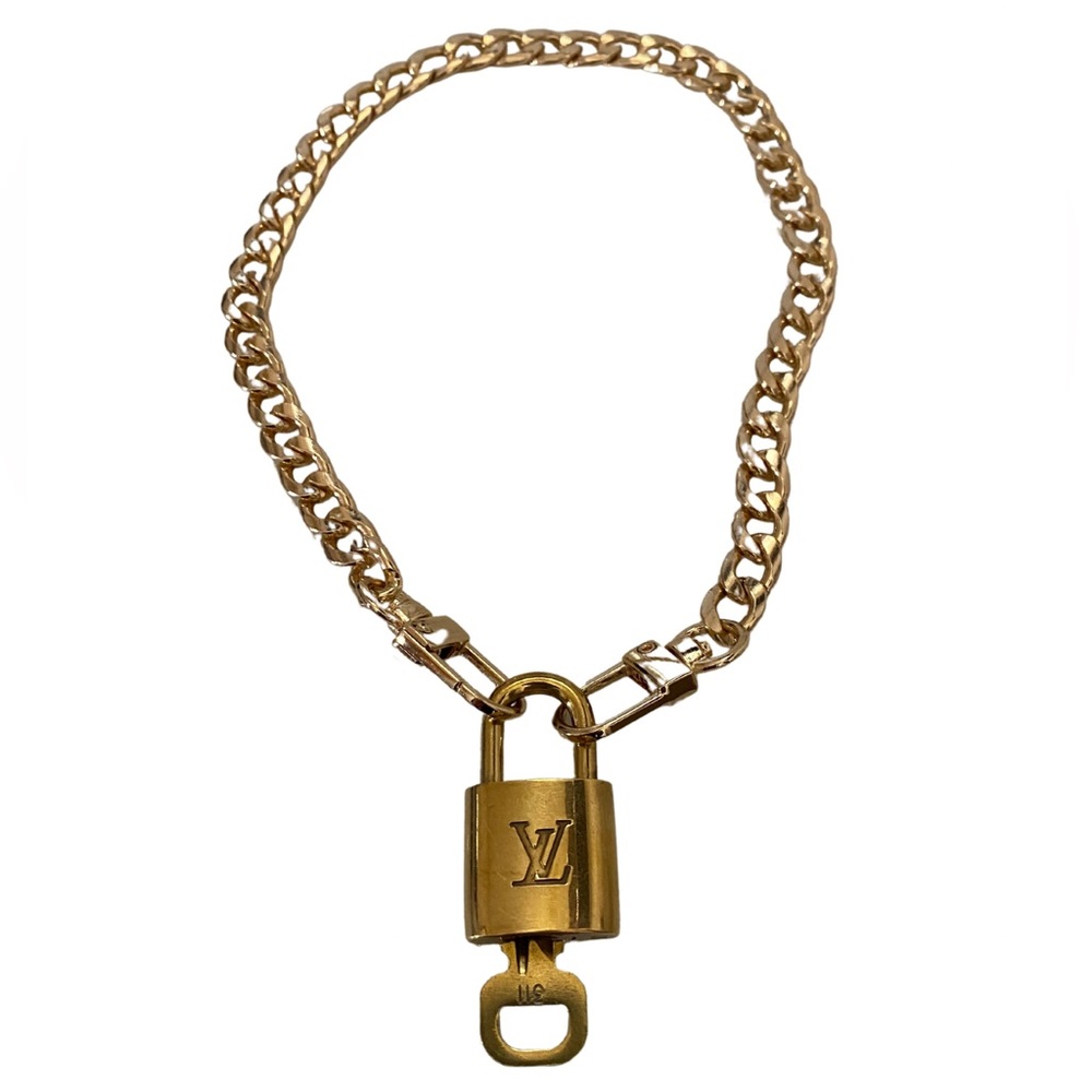 Authentic Louis Vuitton Lock & Key Set (#311) On Unbranded Choker/Necklace